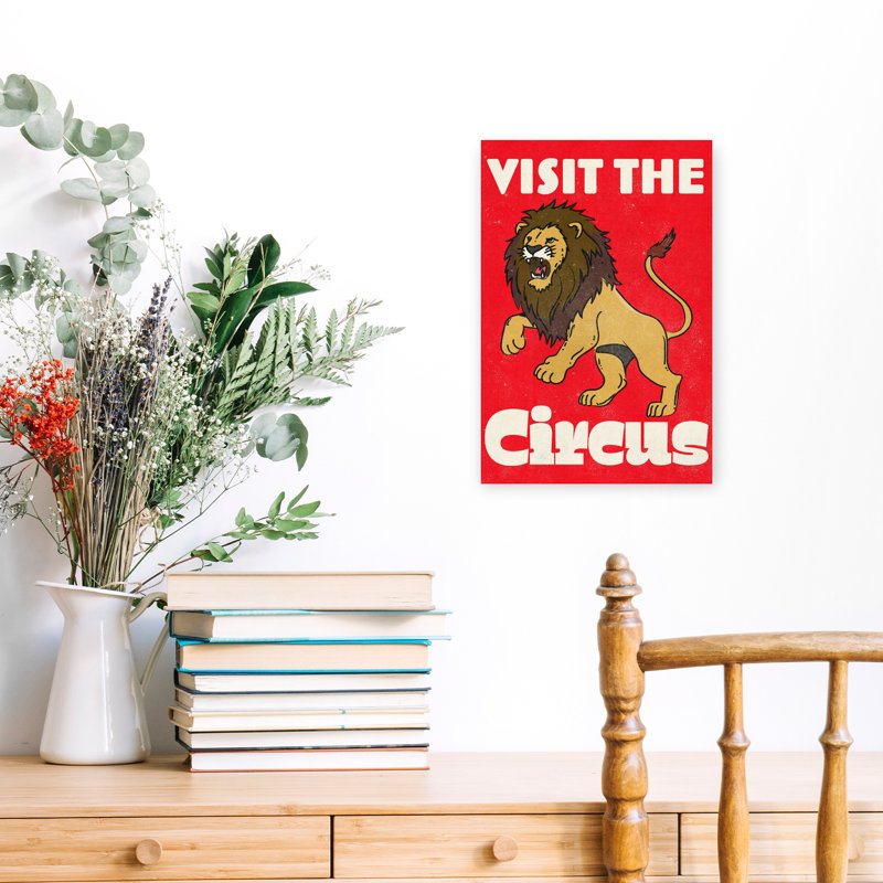 Contemporary Art Bold Classic Retro Lion Wall Art - Wrapped Canvas Print, 45.72 cm H x 30.48 cm W