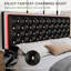 Diamond Button Tufted Bed Frame with LED Headboard Footboard & 2 Drawers Side Pockets-313709236-309318835