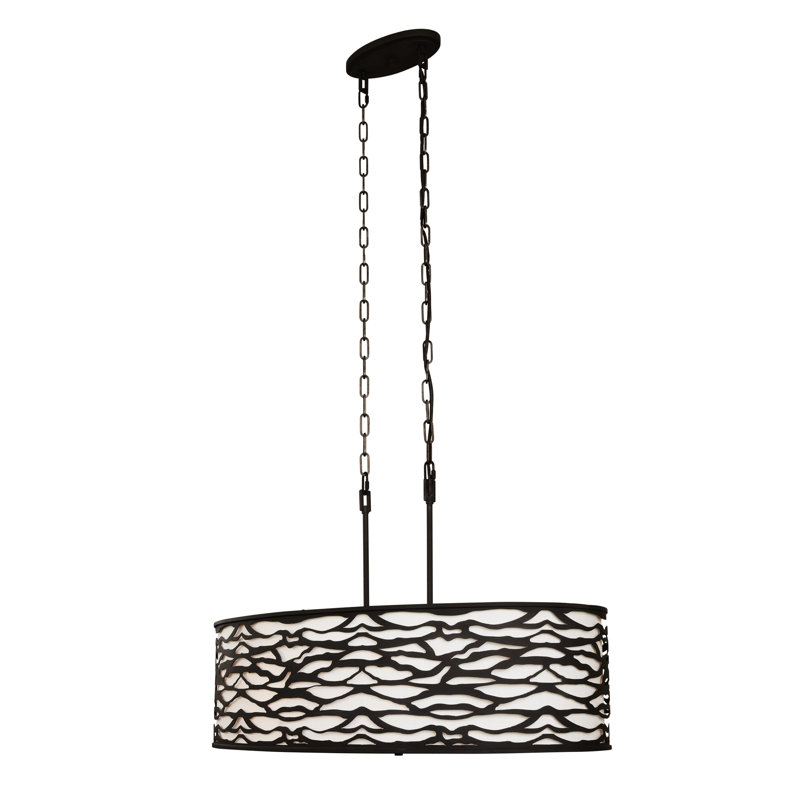 Kato 6-Light Oval Pendant - Carbon Black, Black