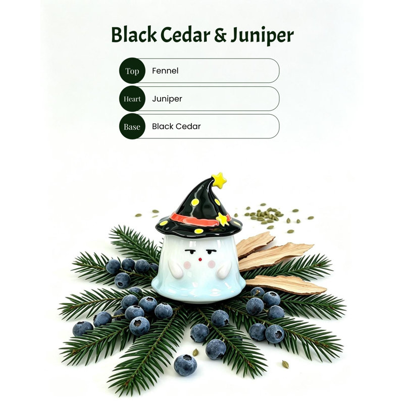 Woodsy Novelty Candle with Solid Wood Holder