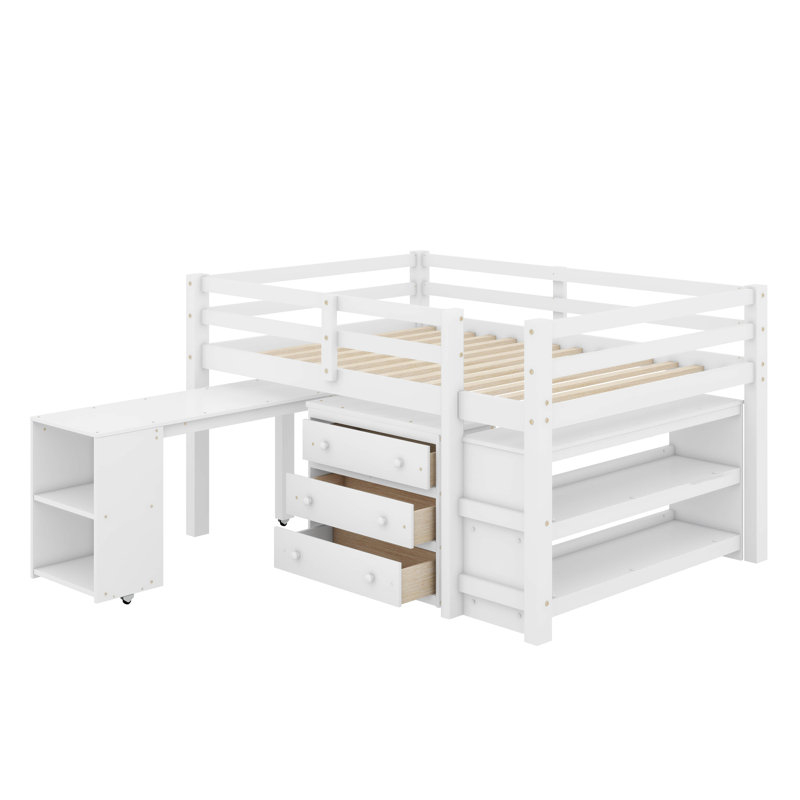 Joquan Kids Full Loft Bed, White