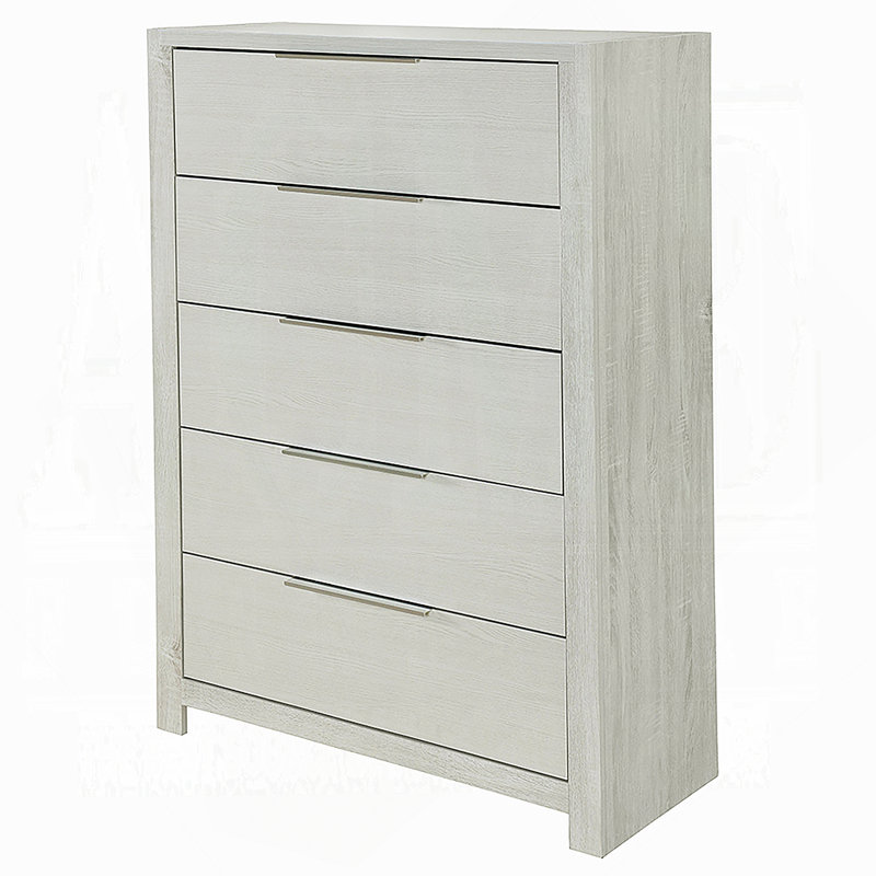 Commode de rangement avec 5 tiroirs, coffre en bois pour chambre à coucher