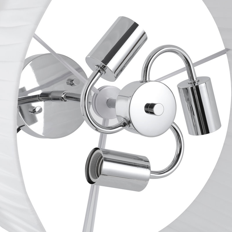 Lustre tambour à 3 lumières Reihan, Chrome, H 7,4 po x l 19,6 po x P 19,6 po