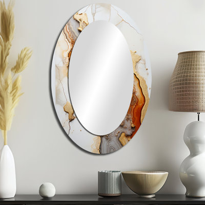 Miroir mural beige et orange Minimalisme