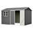 10'x8' Oversized Steel Storage Shed With Window, Lockable Doors & Sloped Roof, Heavy Duty Outdoor Tool Shed For Garden, Patio, Backyard, Lawn - Dark Gray