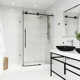 Elan E-class 48" W x 36" D x 82" H Sliding Frameless Shower Enclosure with 3/8" Clear Glass&Base