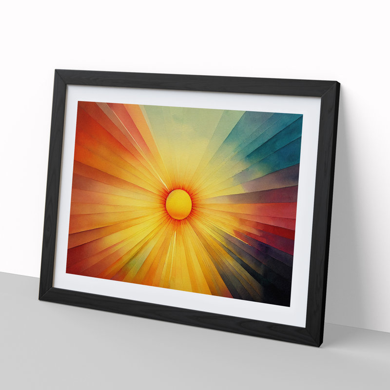 XH1022-8984X The Rising Sunset Vol.2 Abstract - Single Picture Frame Print, Black, 46cm H x 64cm W x 2cm D