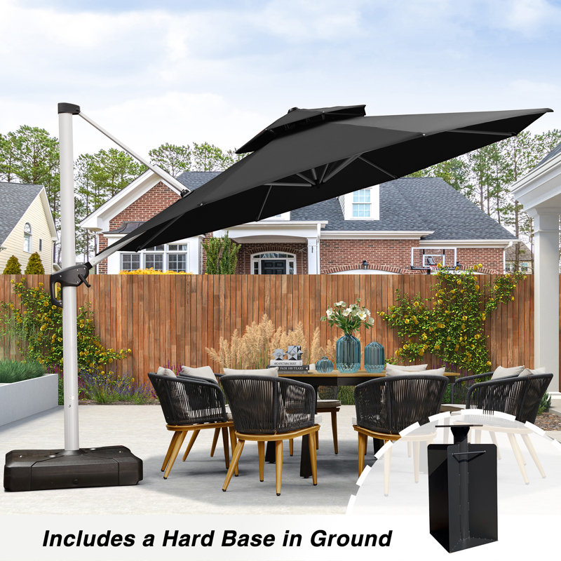 Kris 156'' Cantilever Umbrella, Black