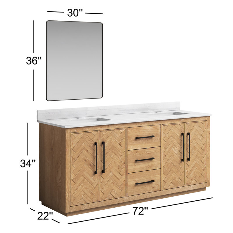 Meuble-lavabo double Eris 72 avec comptoir