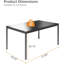 Table de salle à manger d'extérieur rectangulaire en aluminium 35,43 po pour 4 à 6 personnes