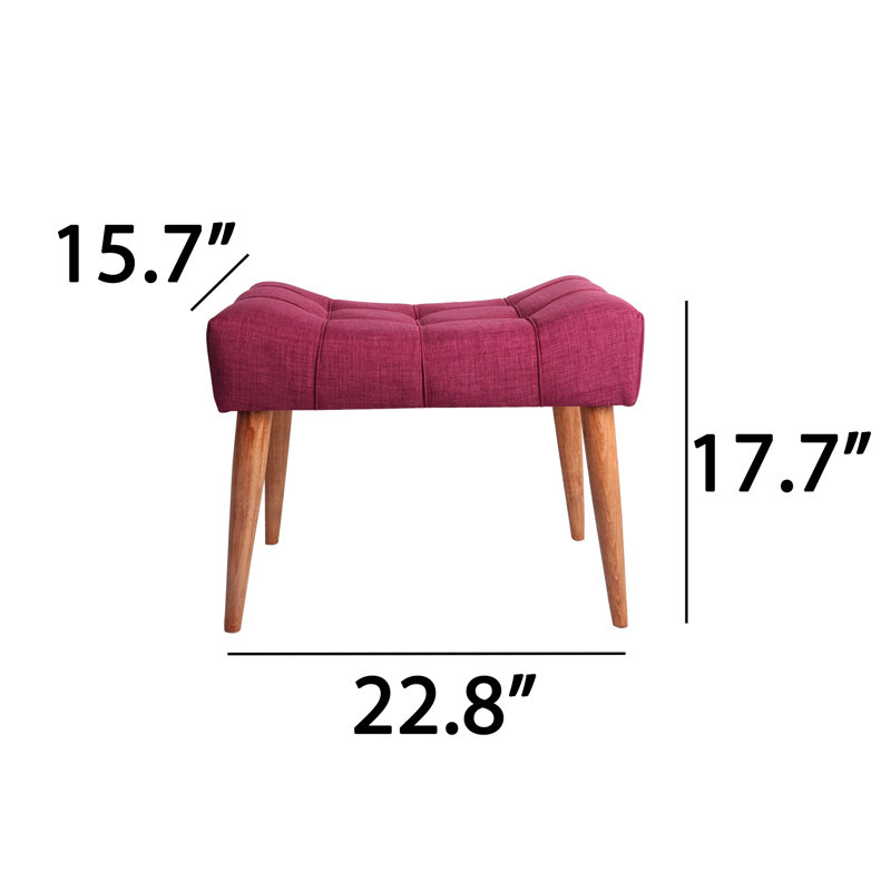 Banc rembourré en polyester Kahmiah, Bourgogne