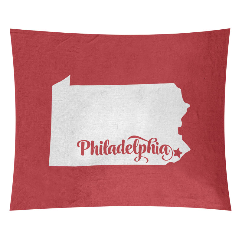 Tapisserie de Philadelphie, Pennsylvanie, H 88 po x l 104 po, Rouge
