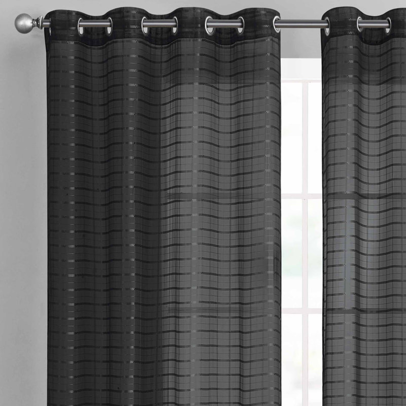 Bolich Sheer Curtain Pair, Black