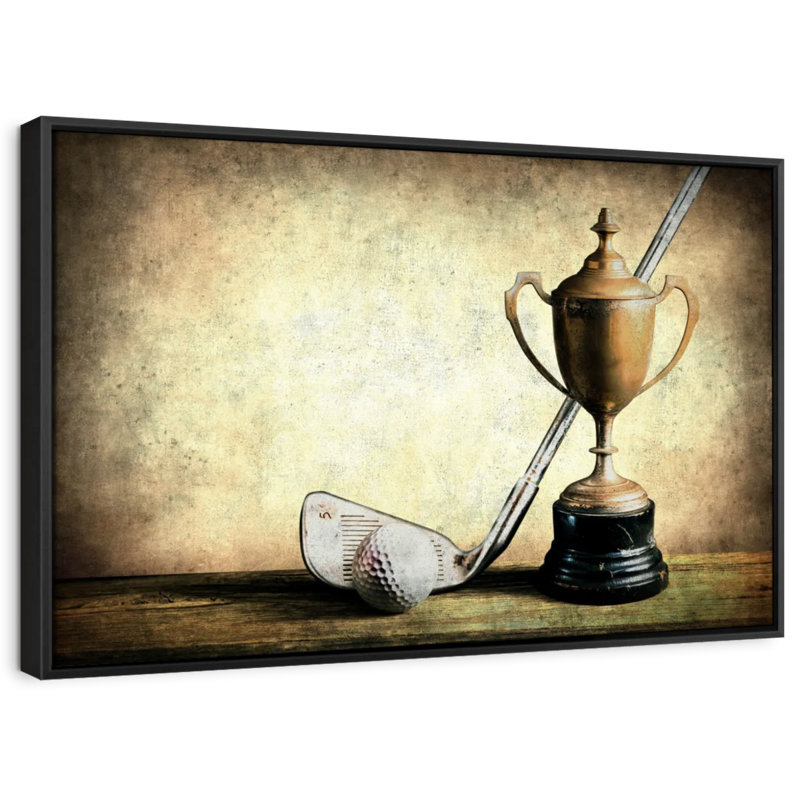 "Art mural trophée de golf", H 9 po x l 13 po