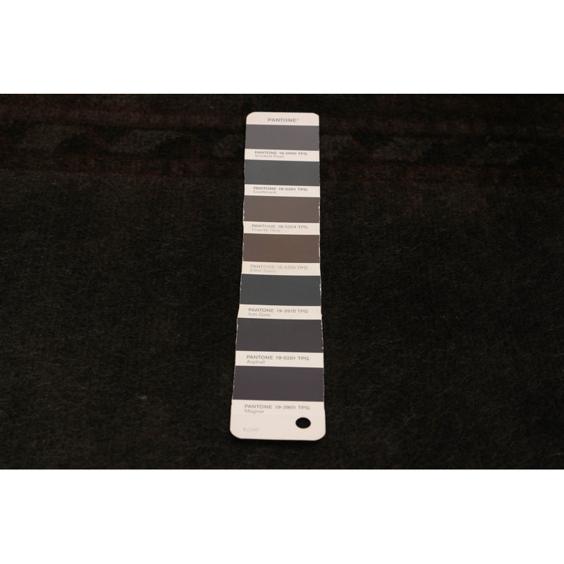 Tapis gris foncé en laine noué à la main de conception unique 5 pi 9 po x 7 pi 10 po