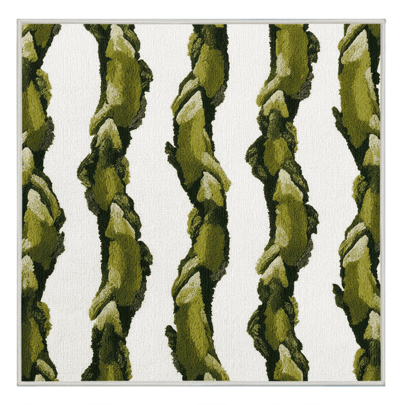  Tapis blanc lavable avec légumes asperges, Carré 8 pi
