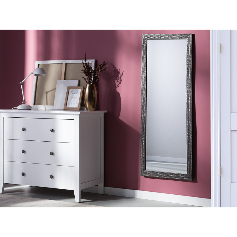 Gerhart Flat Wall Mirror, Dark Brown