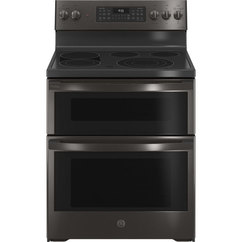 30" Black Stainless Smart Freestanding Electric Double Oven Range