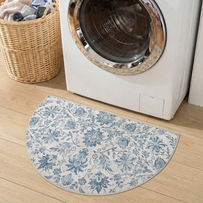 Geometric Floral Washable Non-Slip Area Rug