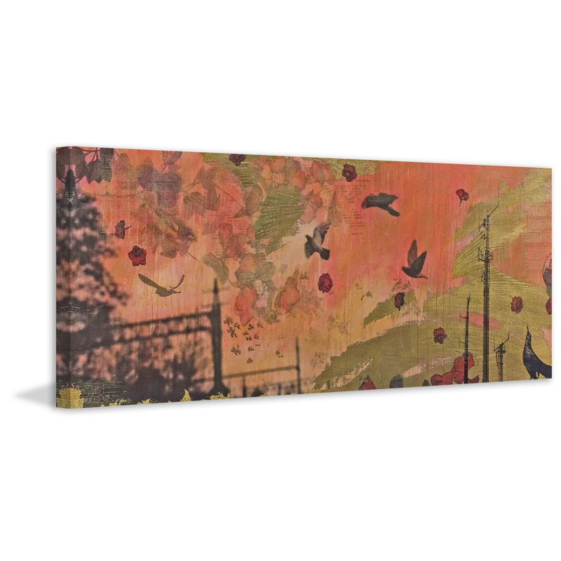 « danse crow’s » par tracy silva barbosa, reproduction d’art sur toile tendue, H 10 po x l 30 po