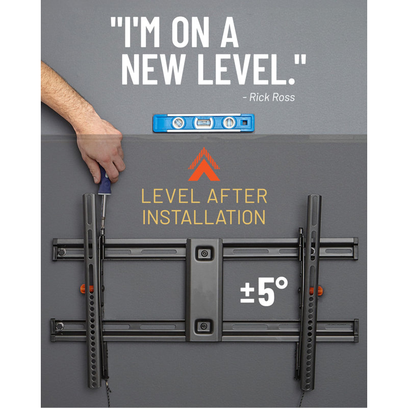 Black Steel Low Profile Tilting Wall Mount for 40"-90" TVs