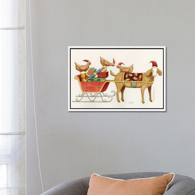 Goat With Cart Of Chicken Gifts 1 Piece Wall Art on Canvas