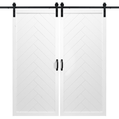 Portes de grange à panneaux avec quincaillerie d'installation