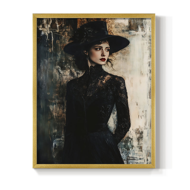Reproduction encadrée WOMEN Series CCxxxi - bois massif, H 11 po x l 9 po, Or