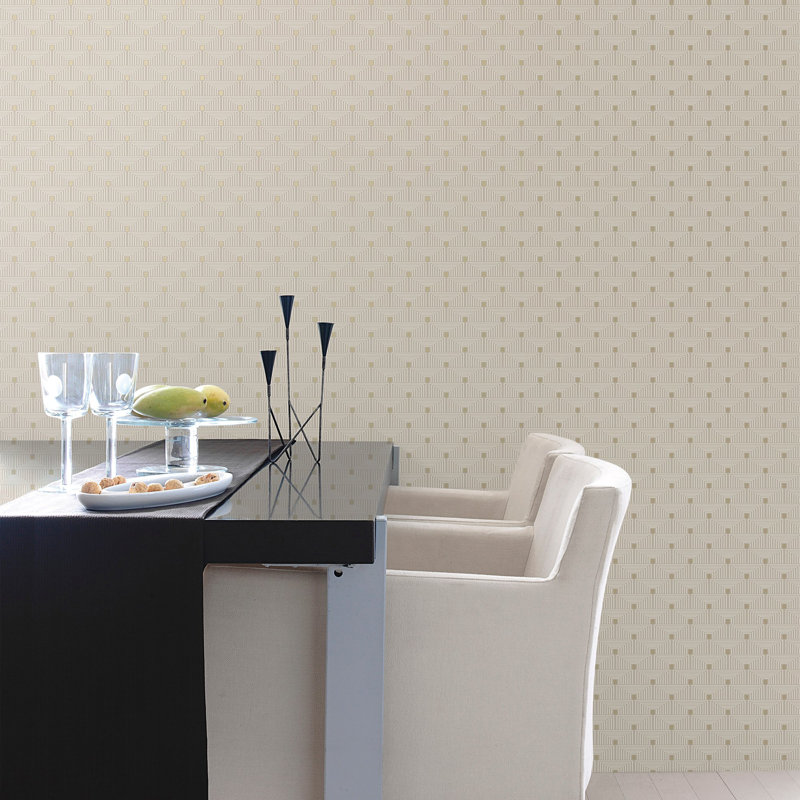 Boutique Metallic Geometric Key Wallpaper Roll, Green