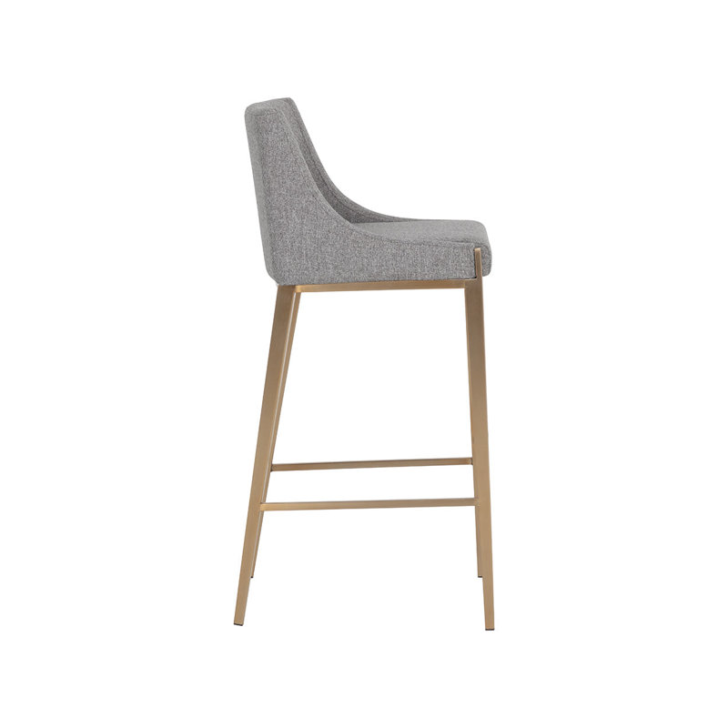 Dionne Upholstered Stool with Metal Frame, Gray