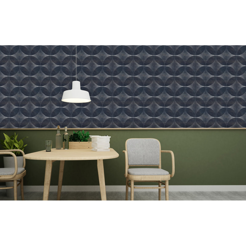 Geometric Wallpaper Double Roll, Indigo