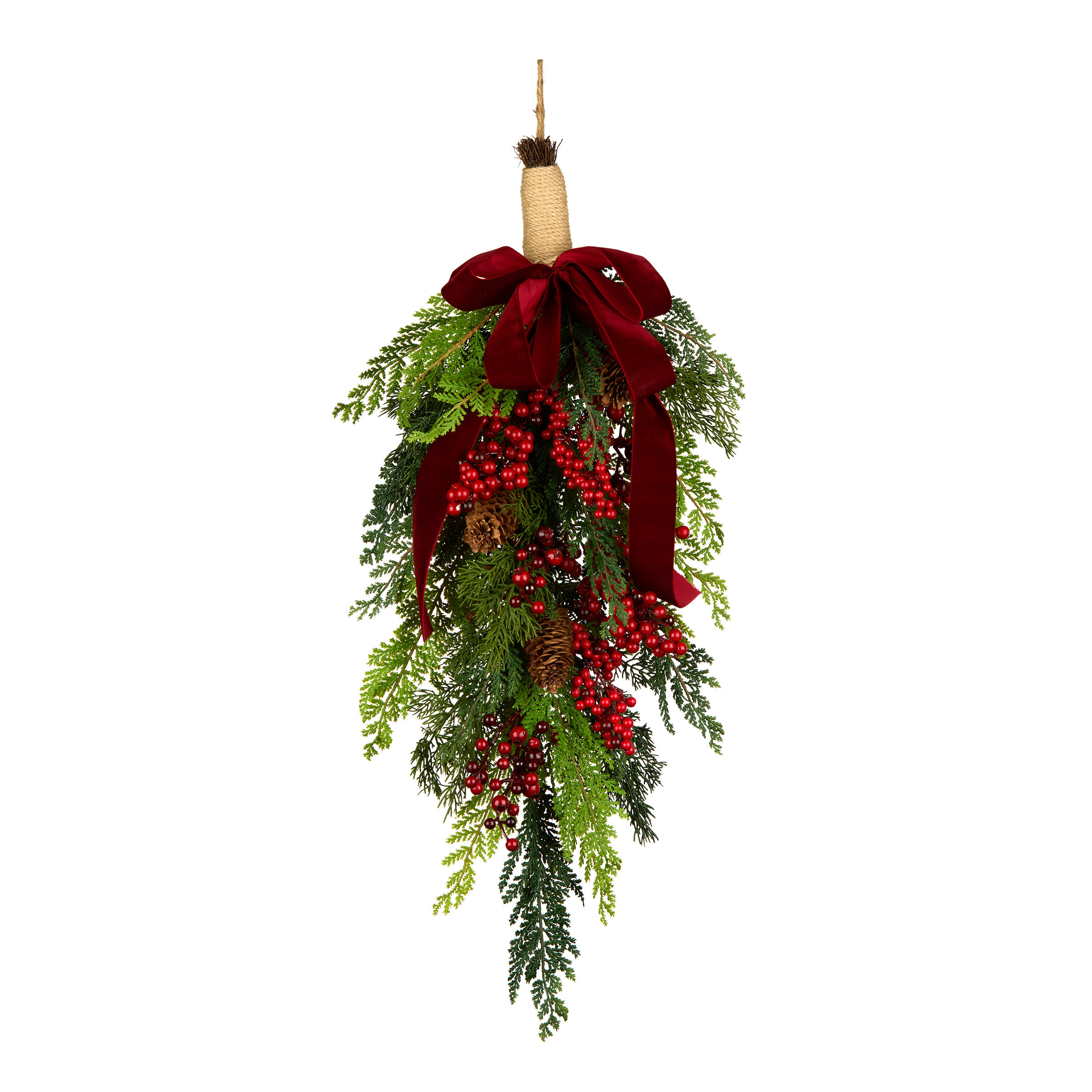 National Tree Company 28in. Christmas Joy Teardrop Swag | Wayfair