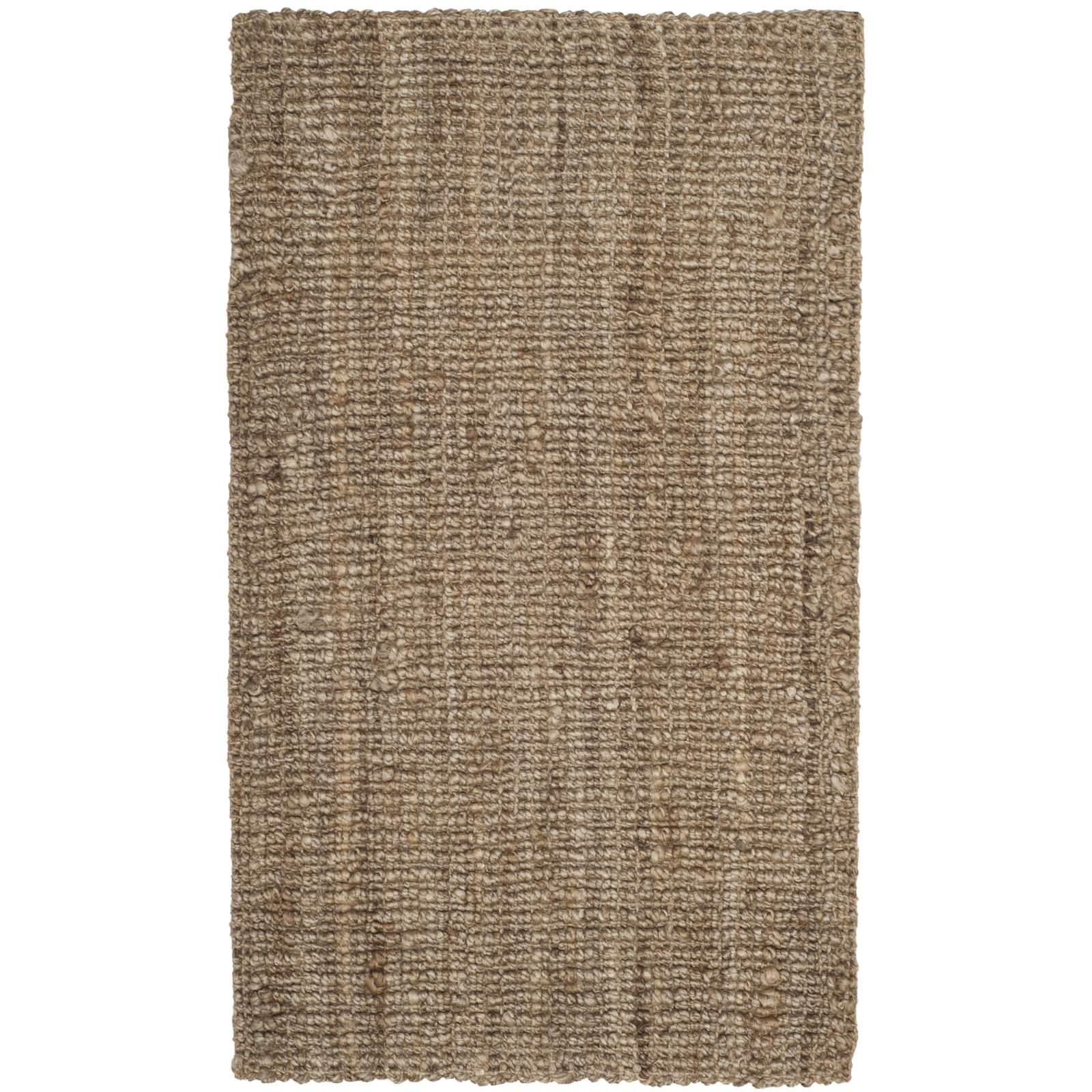 Alda Jute Natural / Gray Area Rug, Rectangle 3' x 5'