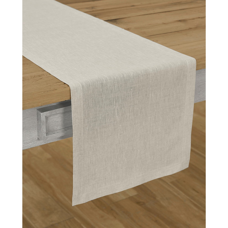 100% Pure Linen Table Runner - Athena, 36" x 14", Light Natural