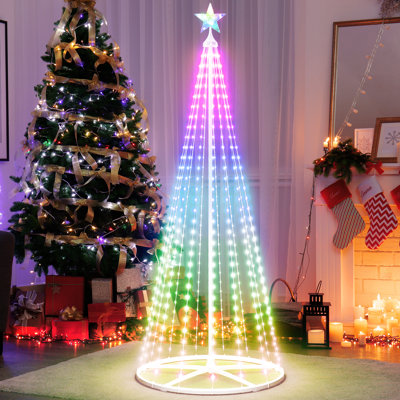 Arbre de Noël conique 6 pi avec lumière en forme d'étoile