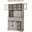 Buffet Farmhouse avec rangement, armoire à vin 72 "avec porte de grange coulissante et 3 tiroirs-1038050572