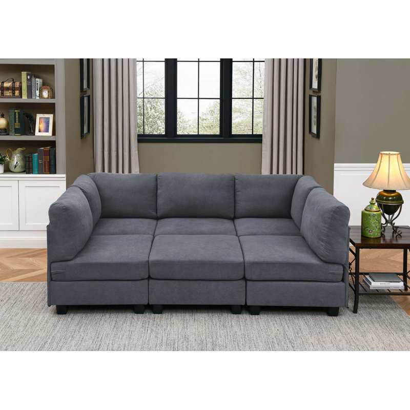 Canapé modulaire en polyester durable, Polyester - Gris foncé