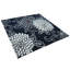 Tapis écologiques en laine touffetés à la main - carrés, de couleur noire, de conception orientale, de tapis épais antidérapants faits à la main pour le salon, la chambre à coucher-115146768
