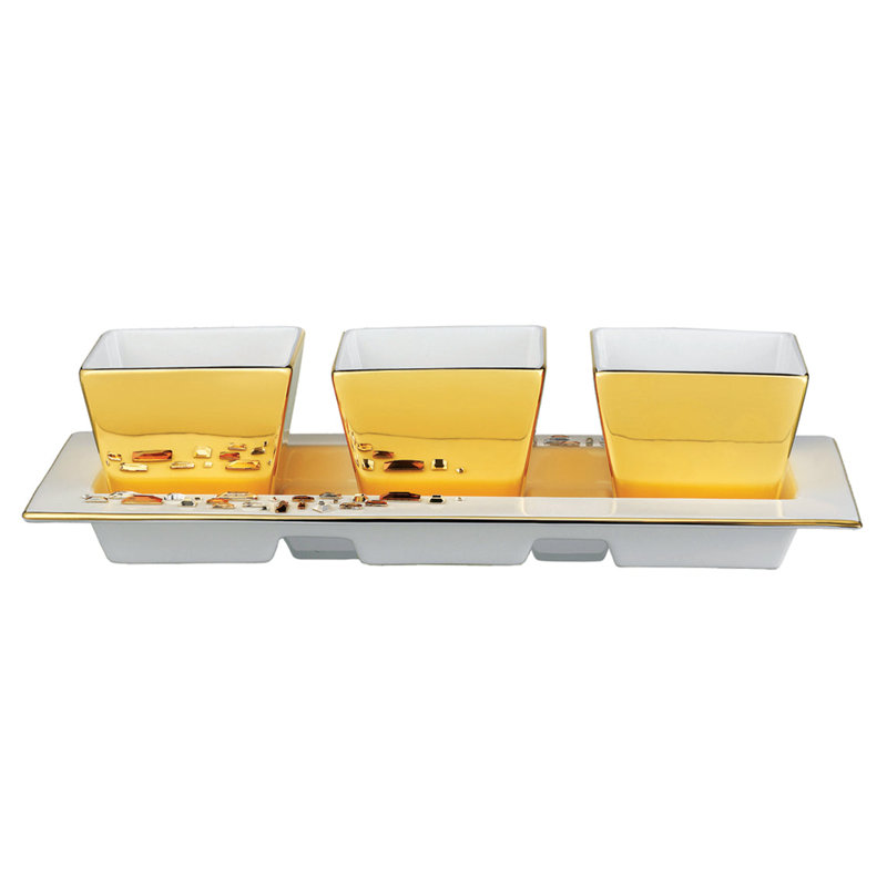 Diana Gold Bone China Condiment Server