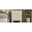 Table de chevet en velours beige avec 2 tiroirs Dicat