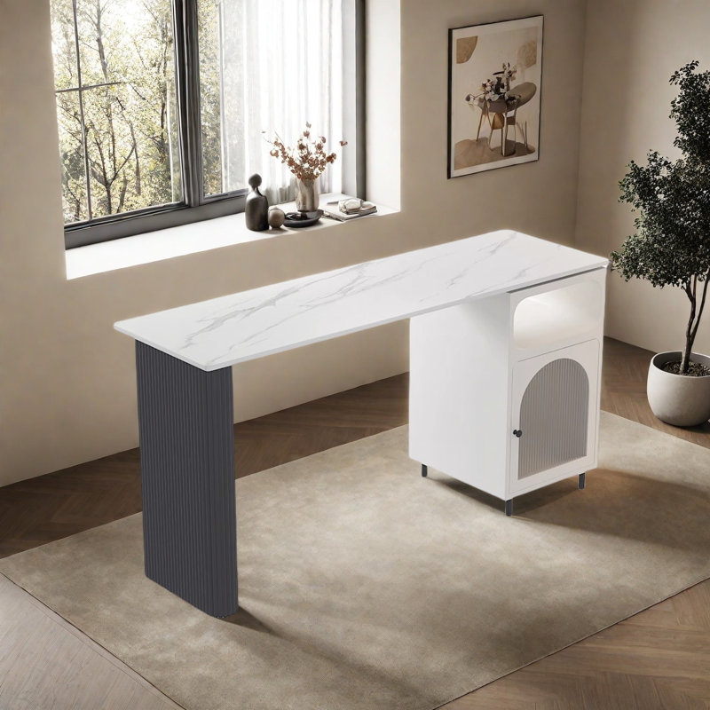 Hoban, Blanc/Noir, H 41,3 po x L 70,8 po x l 15,7 po, Blanc