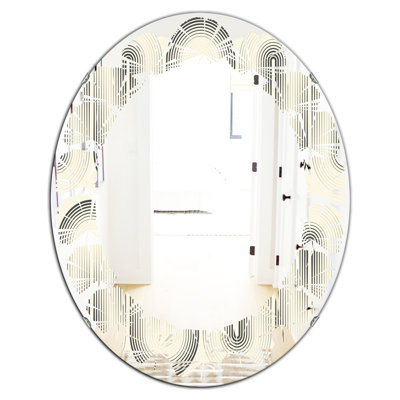 Miroir mural sans cadre contemporain moderne "leaves curved