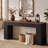 82.7” Extra Long Entryway Table, Fluted Farmhouse Console Table