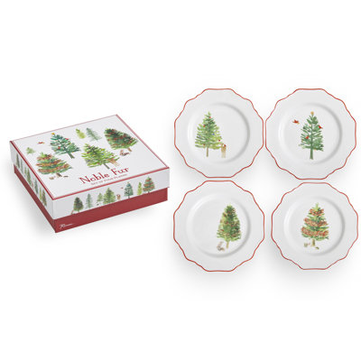 Noble Fur Plates Scalloped Set Of 4