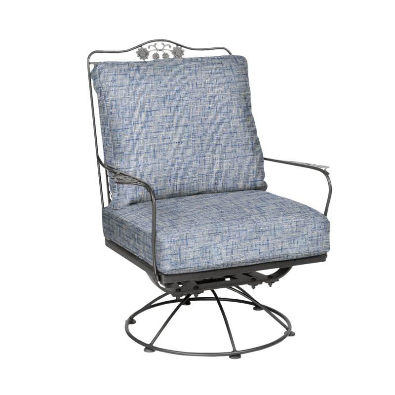 Briarwood Swivel Outdoor Lounge Chair, Pewter, Stone Linen