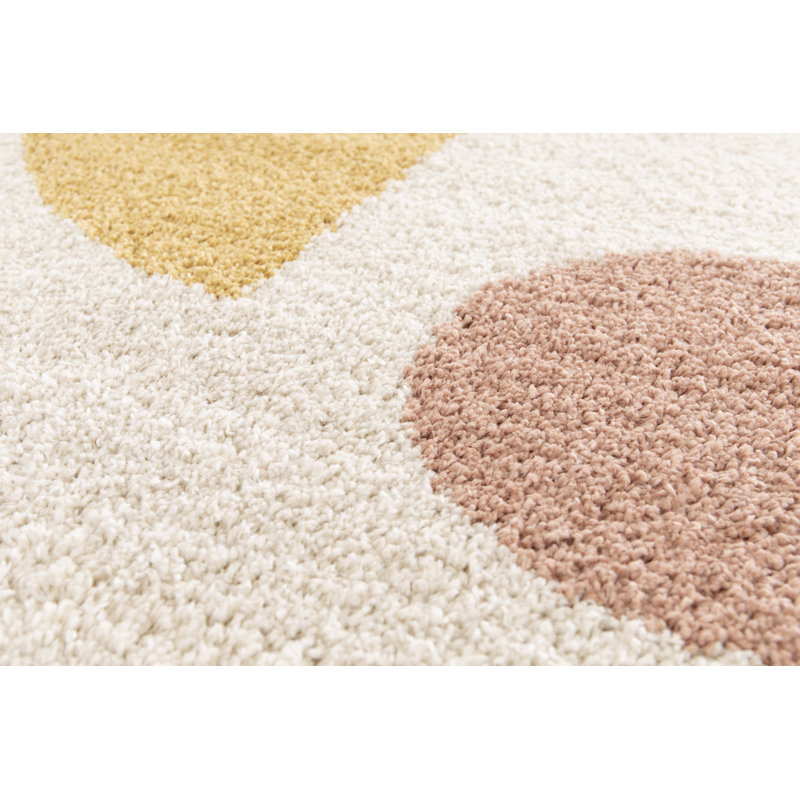 Canale Machine Woven Cream/Pink/Red/Yellow Indoor Rug, Rectangle 80 x 150cm
