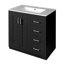 Meuble-lavabo de style rétro 30 po avec lavabo en céramique, cadre en bois massif, rangement spacieux et portes à fermeture en douceur