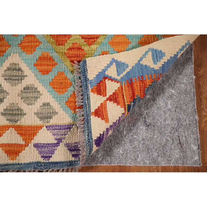 Tapis géométrique en laine Kilim