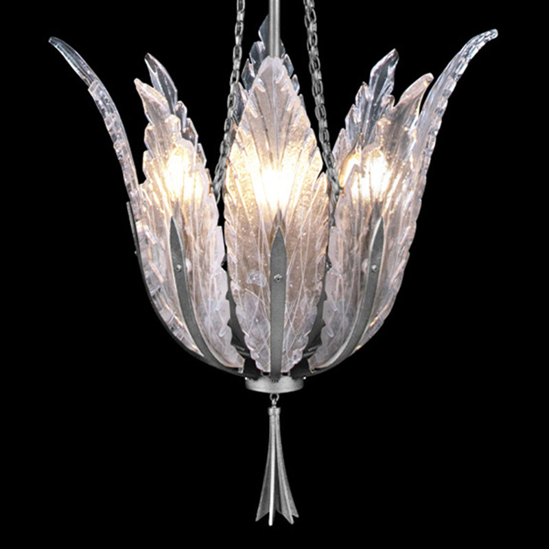 Plume 4 - Light Pendant, Silver Leaf
