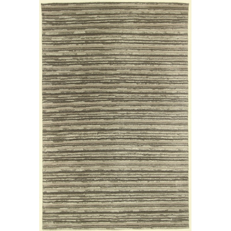 Donaugh Handmade Cotton and Silk Striped Area Rug